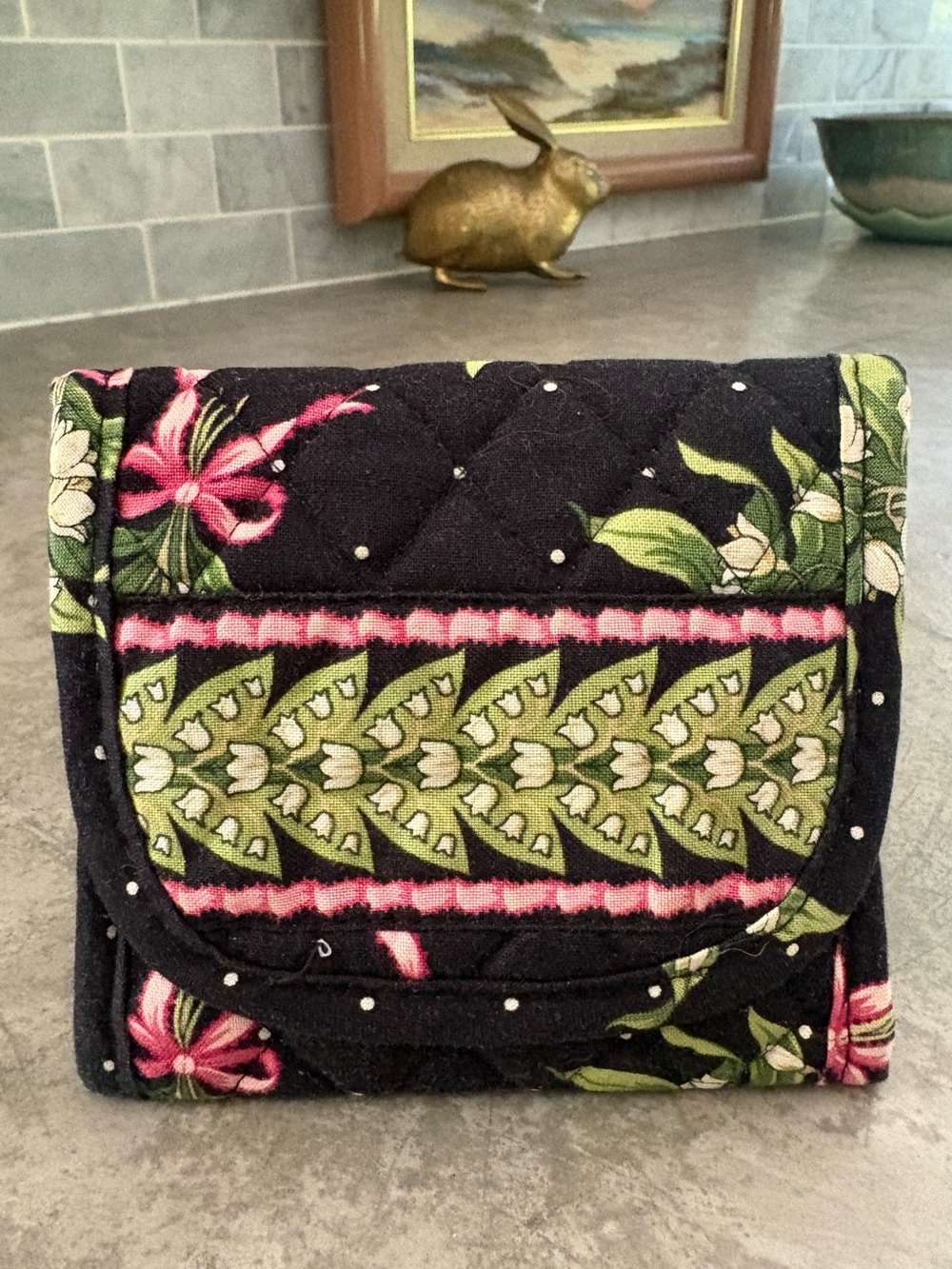 Vera Bradley "Floral Delight" trifold wallet  quilted cotton design